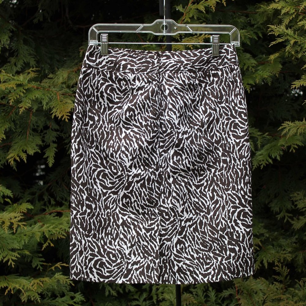 Loft Silk Blend Animal Print Lined Pencil Skirt